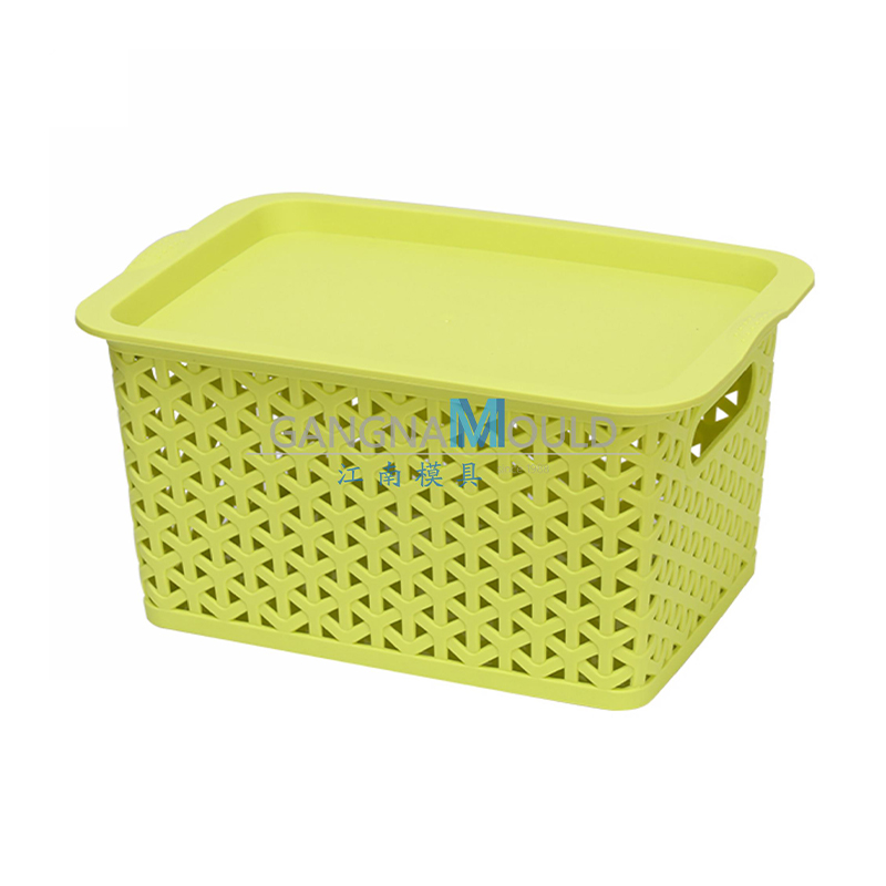 JN-333 家用PP塑料带盖储物篮模具